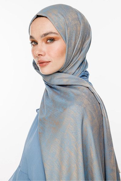 Mooncorn Sahara Pattern, Double Sided Shawl Mink-Turquoise