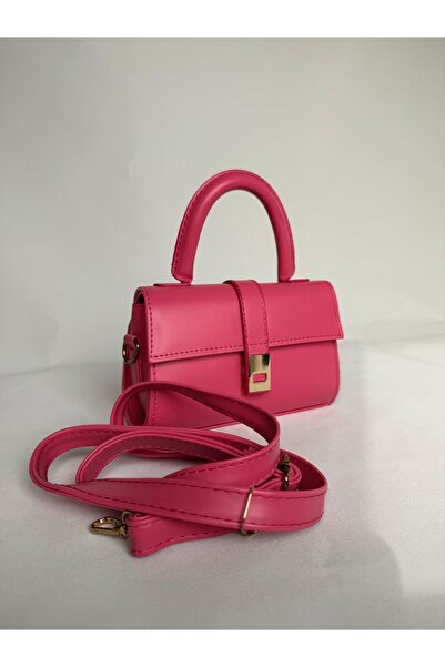 melecco حقيبة كتف وحقيبة كروس نسائية باللون الوردي الفوشيا مع إغلاق مغناطيسي