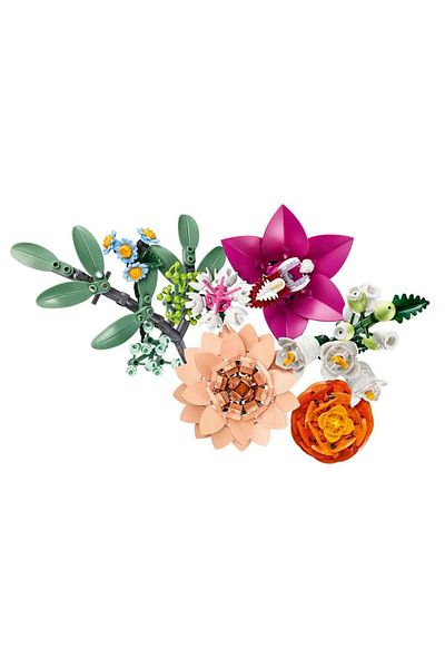 LEGO Botanicals 10342 Pink Flower Bouquet - Dekorativní sada na výrobu květin pro dospělé (749 kusů)
