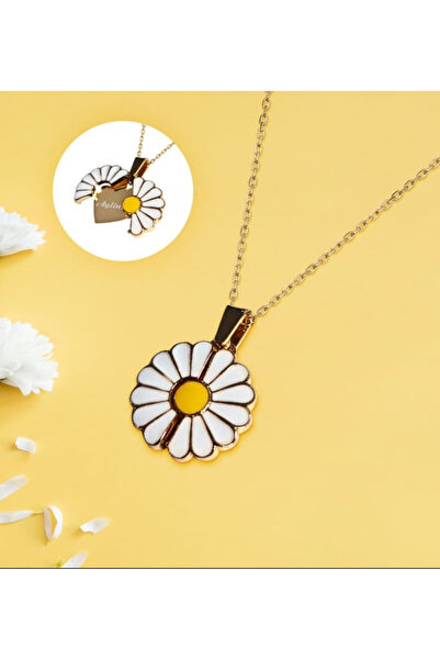 Aura Gift Shop Papatya Kolye Açılabilir Kanatlı Kişiselleştirilen Kolye