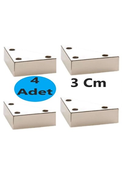 Genel Markalar 4 Adet Üçgen, Masa, Dolap Piramit Mobilya Ayağı 3 Cm Beyaz