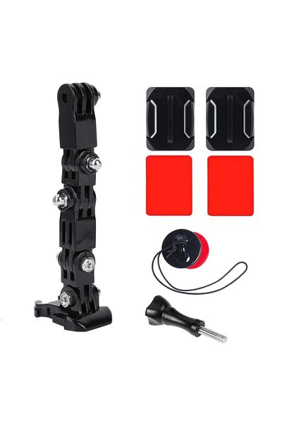 EXSKOF 7 in 1 Motorcycle Helmet Mount Kit For Insta360 X4 X3 Gopro 12 11 10 9 Dji Osmo Action Camera - Secu