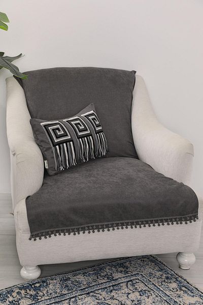 Aisha's Design غطاء كرسي بومبوم 180x75 سم،KO-34T