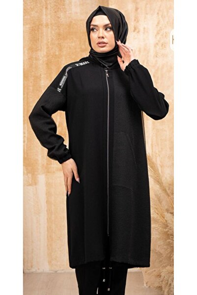 ALTIN KREASYON Organze Detaylı Siyah Kap