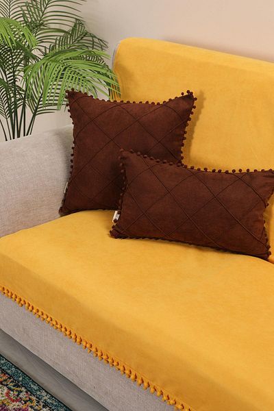 Aisha's Design Pom-Pom Armchair Cover 180X155 Cm,Ko-34Ik