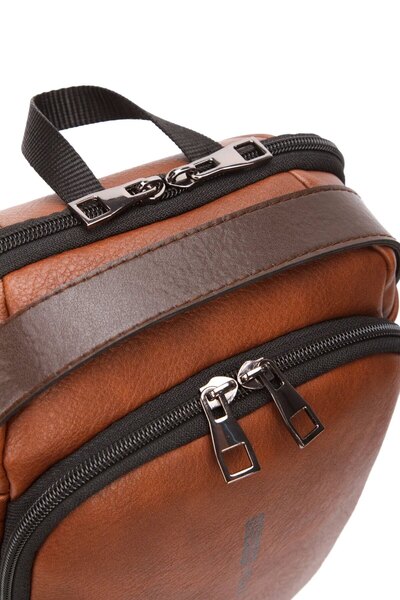 Newish Polo Τσάντα σώματος Uziko-δερμάτινη τσάντα πλάτης με αυτοκόλλητα καλωδίων USB