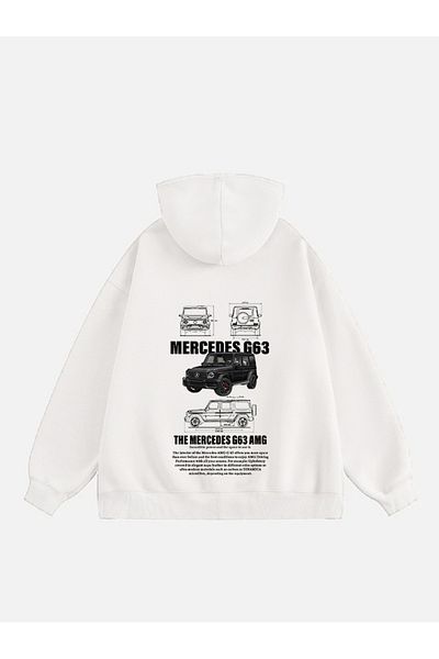 Mad&Calf Unisex Mercedes G63 Φούτερ με στάμπα Fleece Oversize