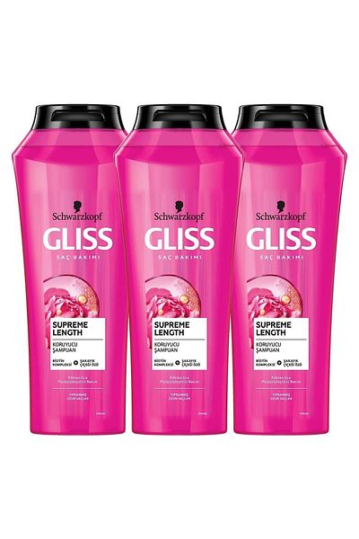 Gliss Supreme Length 525 ml Shampoo - 3 Pieces