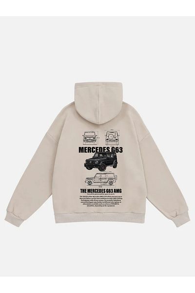 Mad&Calf Unisex Mercedes G63 Φούτερ με στάμπα Fleece Oversize