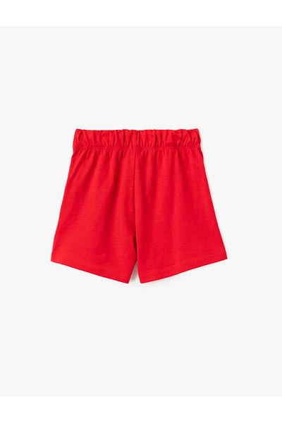 Koton Butterfly Printed Lace-Up Waist Cotton Shorts