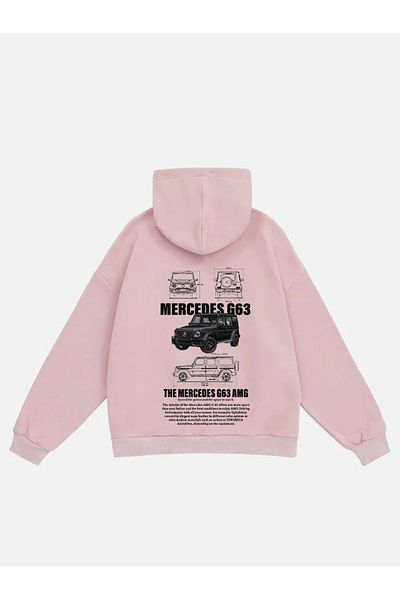 Mad&Calf Unisex Mercedes G63 Φούτερ με στάμπα Fleece Oversize