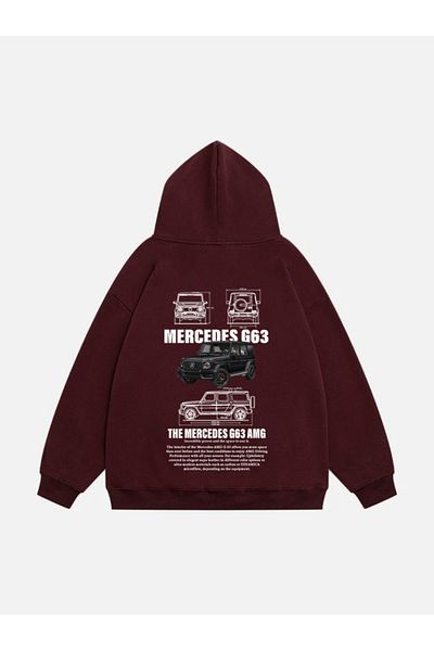 Mad&Calf Unisex Mercedes G63 Φούτερ με στάμπα Fleece Oversize