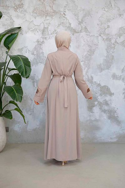 Neva Style Beige Hijab Ferace Knitting Craft 29124Bej