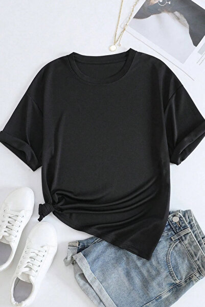 pandy Unisex Give up Smile Printed Oversize Short Sleeve T-Shirt
