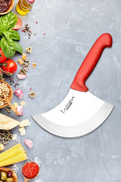 LAZBİSA Siver Series Kitchen Knife - Daily Use Crescent and Pizza Pita Knife