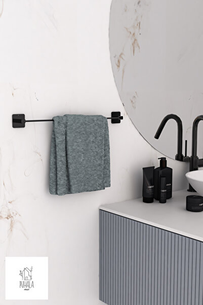 Genel Markalar Yapışkanlı Siyah Uzun Havluluk Banyo Mutfak Uzun Havluluk Siya...