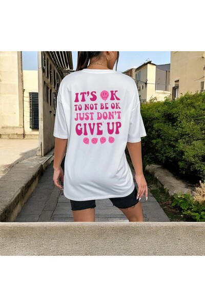 pandy Unisex Give Up Smile εμπριμέ κοντομάνικο μπλουζάκι