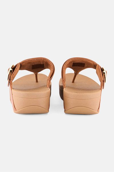 Fitflop صندل نسائي من الجلد سهل الارتداء من لولو، بني