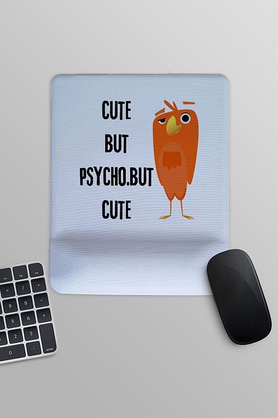 qoeuyl boutique Drăguț, dar psihic, amuzant, distracție, imprimat, dreptunghiular, suport pentru încheietura mâinii