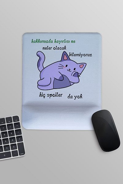 qoeuyl boutique Χωρίς σπόιλερ Αστείο διασκεδαστικό δώρο με τυπωμένο ορθογώνιο mousepad με στήριγμα καρπού