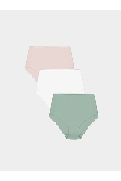 LC Waikiki Lcw Dream Green High Waist Solid Classic Panties 3 Pack