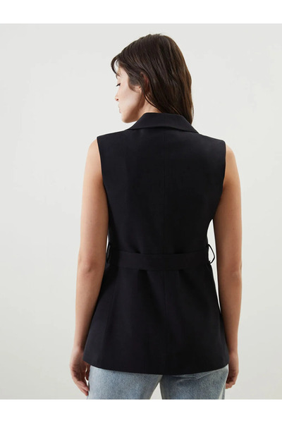 LC Waikiki LCW Vision Ceket Yaka Keten Karışımlı Kadın Klasik Yelek