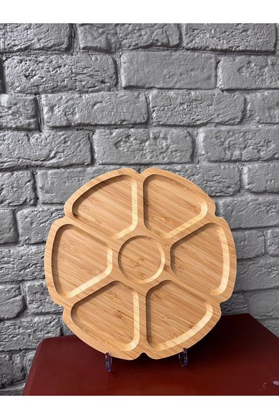 ARİN MODA Bamboo Motif Presentation Mekanizedi Plate 30-30-1,5 cm Dimensions from Arın Homtek