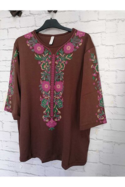 anne moda ankara Πλήρες καλοκαιρινό, χτενισμένο βαμβακερό άνετο φόρεμα