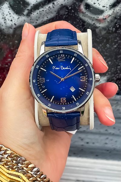 Pierre Cardin New Season Black Color Leather Cord Steel Case Men's Wristwatch with Bracelet Gift Father's Day Gift