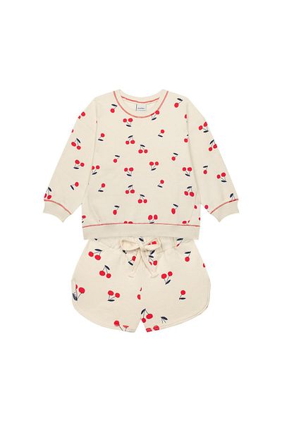 Antebies Cherry Sweatshirt Shorts Set