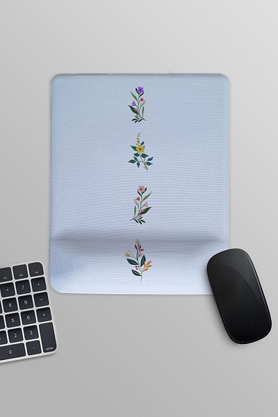 qoeuyl boutique Vintage Flowers εμπριμέ ορθογώνιο ποντίκι με στήριγμα καρπού