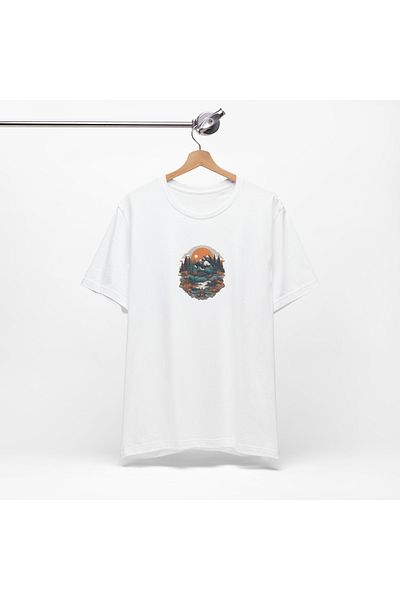 IVART Outdoor Spirit Camping and Nature Printed -unisex -100% βαμβακερό μπλουζάκι με κοντό μανίκι