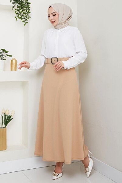 hafsamina Ζαρτιέρα Mevlana Φούστα - Μπεζ HM2370