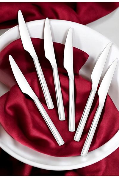 Gökdil Asrin 6 Piece 6 Person & Stainless Steel 18/10 Luxury Knife Set