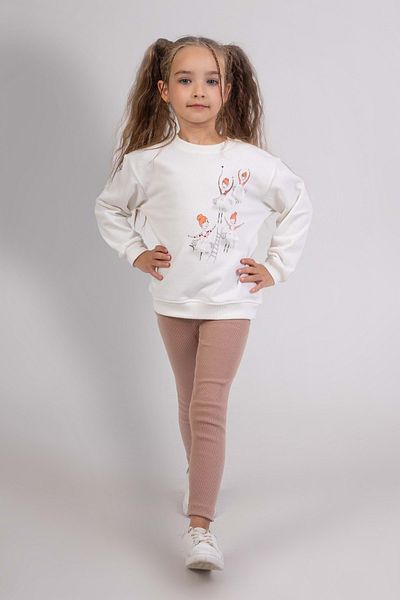 wakawakakidsstore Girl's Suit with Ballerina Printed Tights on the Front
