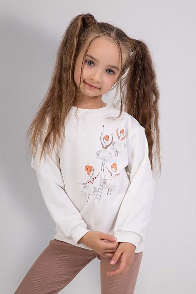 wakawakakidsstore Girl's Suit with Ballerina Printed Tights on the Front