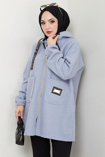 hafsamina Παλτό Oversize Boucle Γκρι HM2657