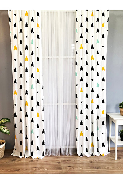 Evmila ستارة خلفية مطبوعة بنمط شجرة ملونة لغرفة الأطفال والرضع 1066