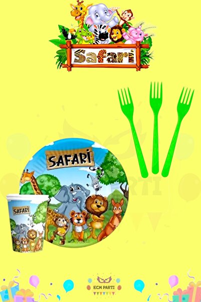 ECM PARTI مجموعة حفلات عيد ميلاد صغيرة جدًا تحت عنوان سفاري تتسع لـ 32 شخصًا