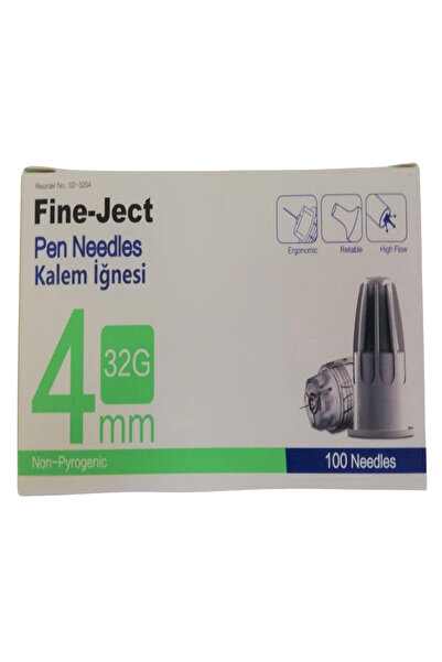 fine ject Şeker Ölçme Kalem İğnesi 4 mm