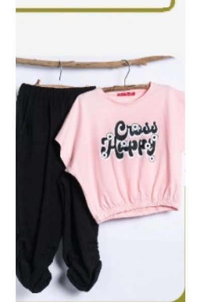 Hopi Kids Set de costum pentru fete cu un singur mânecă imprimat în față