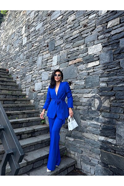 Ekim Store Жіночий подвійний недосконалий блейзер піджак штани костюм