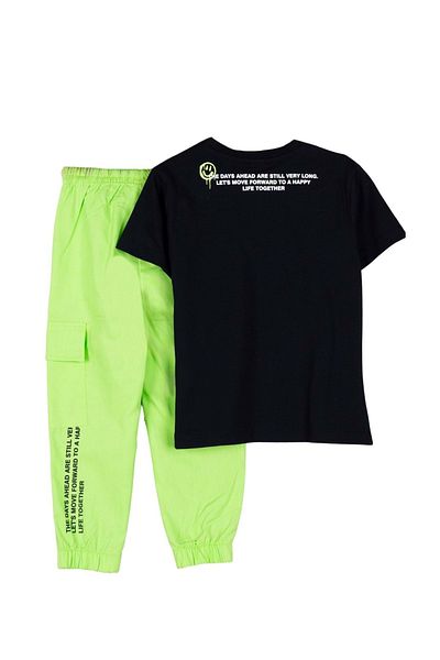 Hopi Kids Set pentru bărbați cu hanorace și pantaloni cargo imprimați - bleumarin