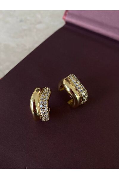 h&b design jewel Çelik Double Halka Küpe