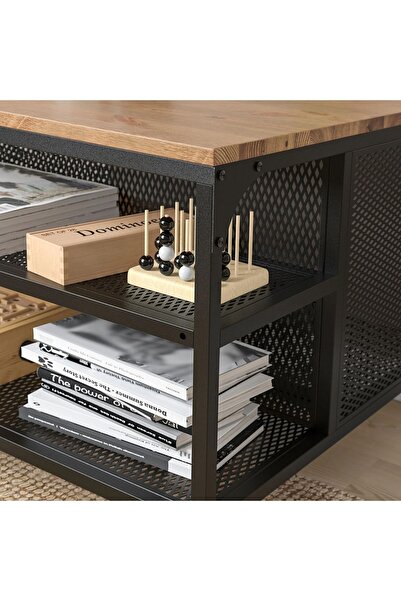 IKEA Luwii Siyah 68x68x48 Cm Rustik Orta Sehpa