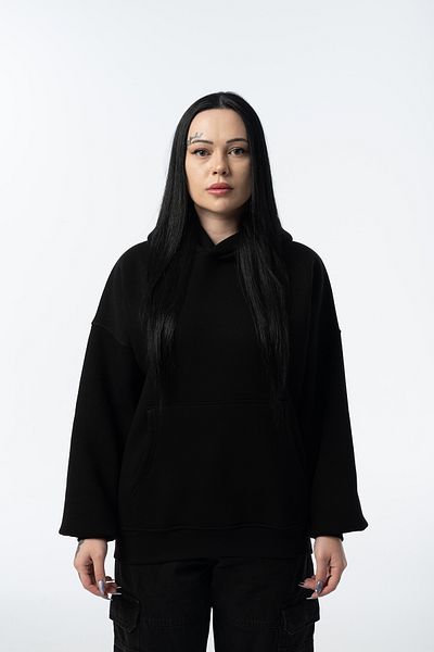 Nhara Unisex Death Pizza Oversize Black Sweatshirt