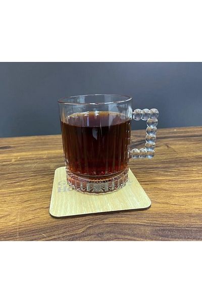 Tg Ortakol الاتجاه الجديد 6 قطعة كوب شاي كوب مع مقبض 6 قطعة كوب كوب مجموعة 220 مللي