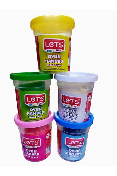 Lets Play Dough 5 Li Set 5x115 Gr. Blue Green Pink White Yellow