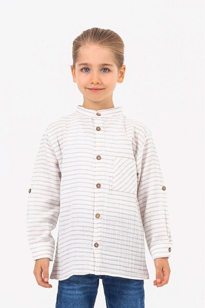 ww waka waka kids store Cămașă pentru băiat din țesătură de muselină reglabilă cu guler de judecător - 4-5 ani
