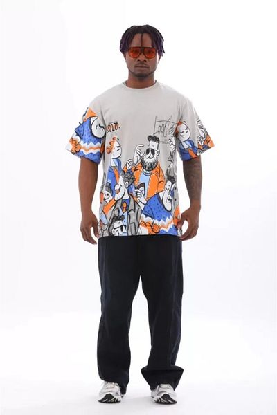 JANES Γκρι μπλουζάκι Unisex Oversize Crew Neck